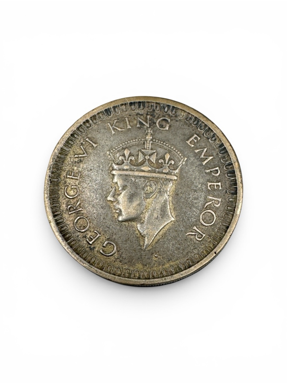 Vintage 1942 British India 1 Rupee 50% Silver Coin King George VI VF/XF